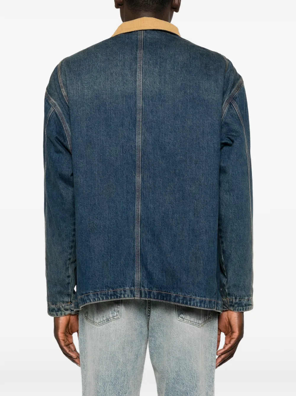 Emporio Armani Denim jack met contrasterende kraag Blauw