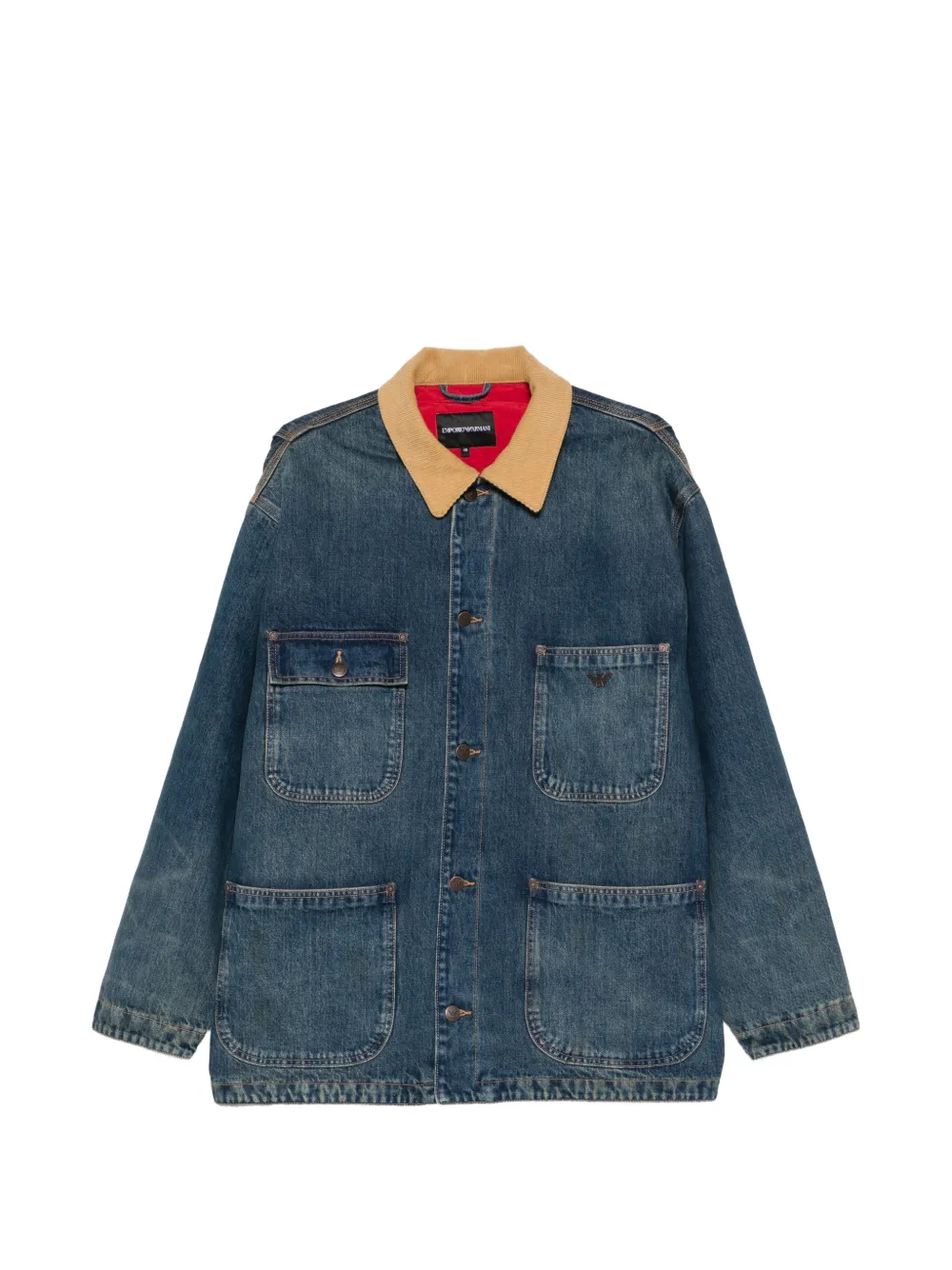 Emporio Armani contrast-collar denim jacket - Bleu Emporio Armani contrast-collar denim jacket - Bleu