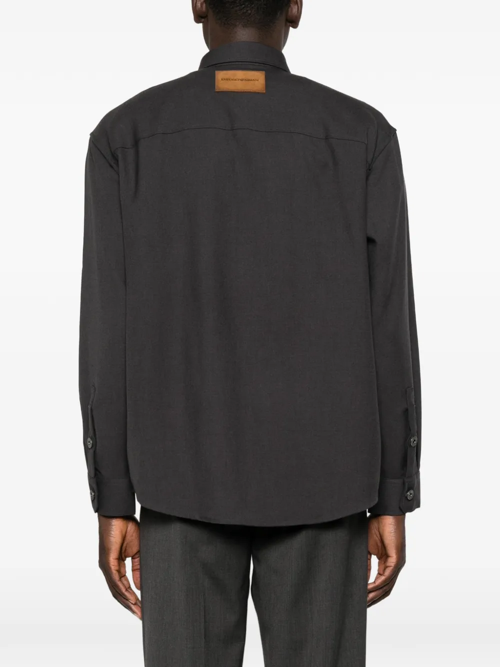 Emporio Armani Overhemd met logopatch Grijs