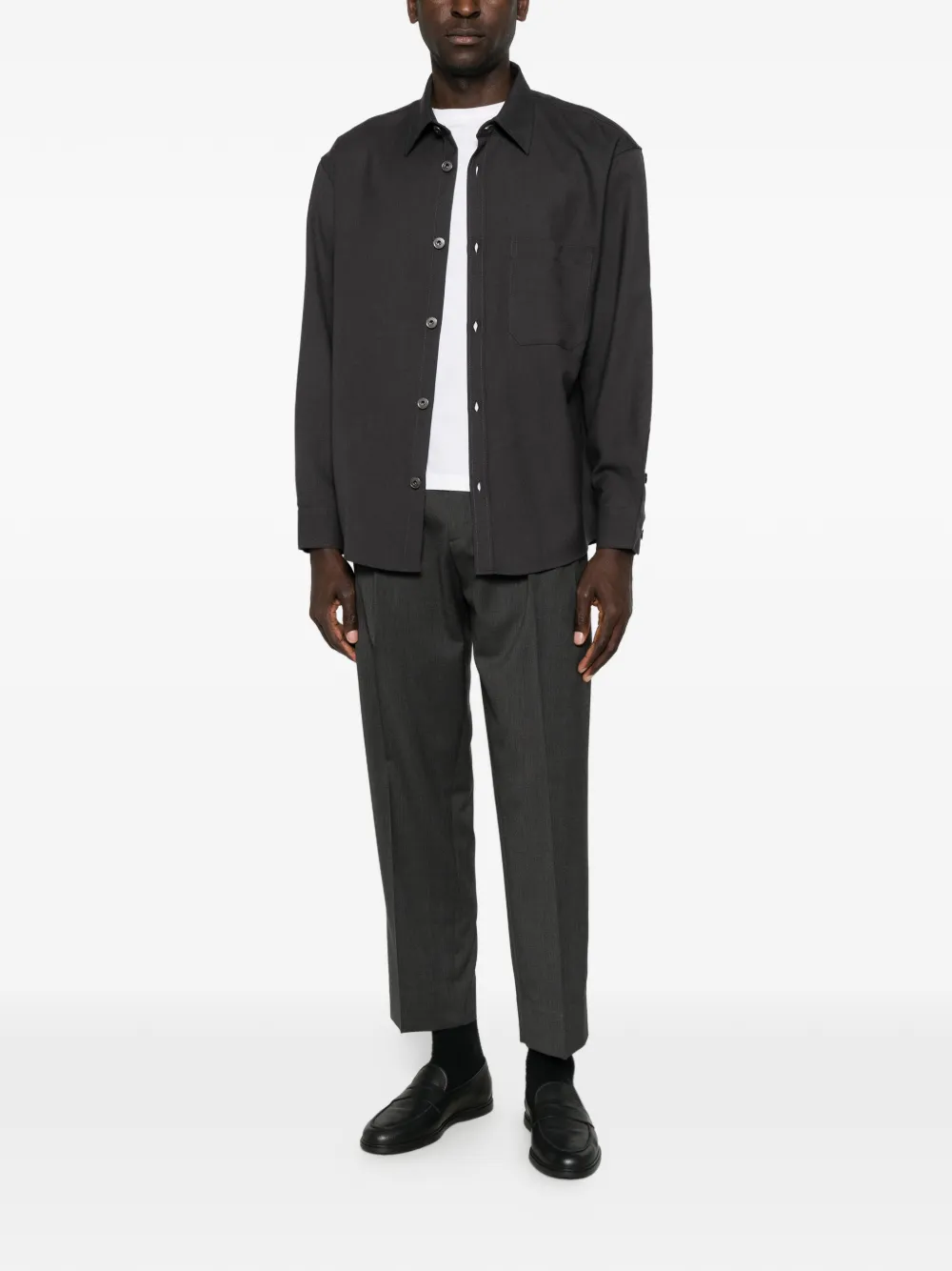 Emporio Armani Overhemd met logopatch Grijs