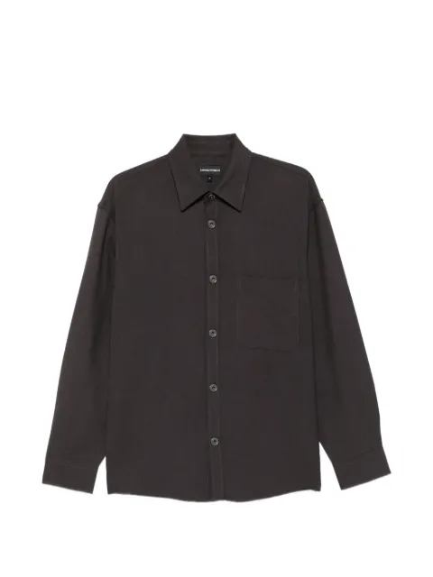 Emporio Armani logo-patch virgin wool shirt