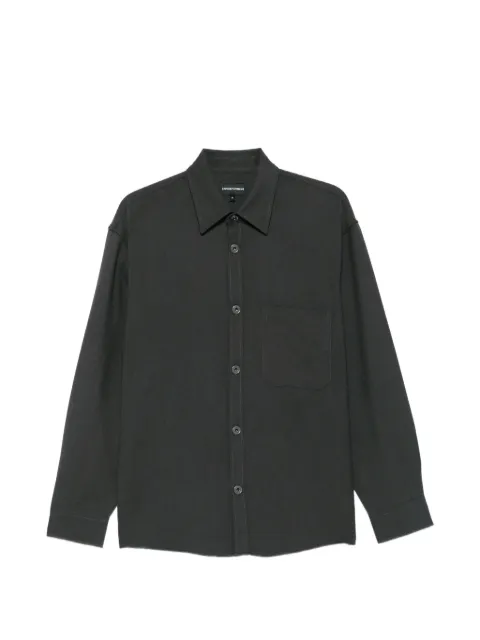 Emporio Armani logo-patch virgin wool shirt