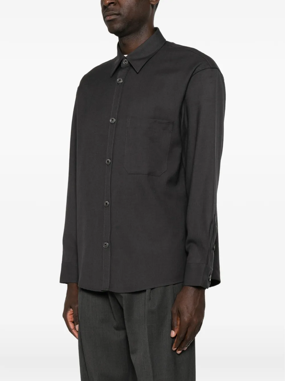 Emporio Armani Overhemd met logopatch Grijs