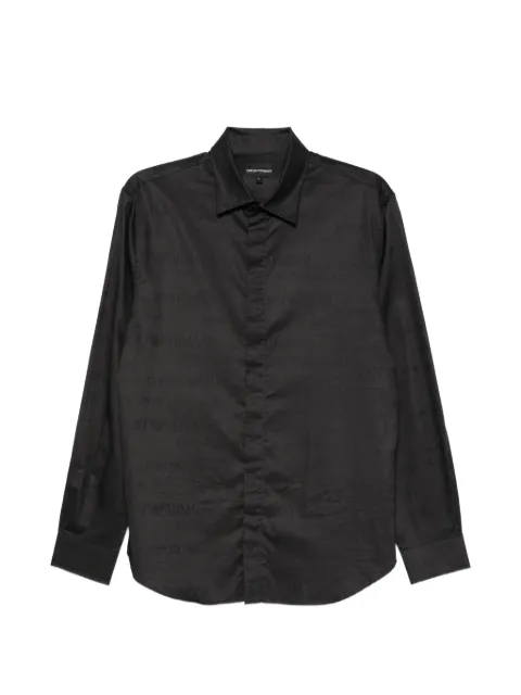 Emporio Armani logo-jacquard long-sleeve shirt