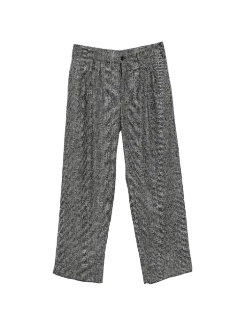 Emporio Armani pleated pinstripe-pattern trousers