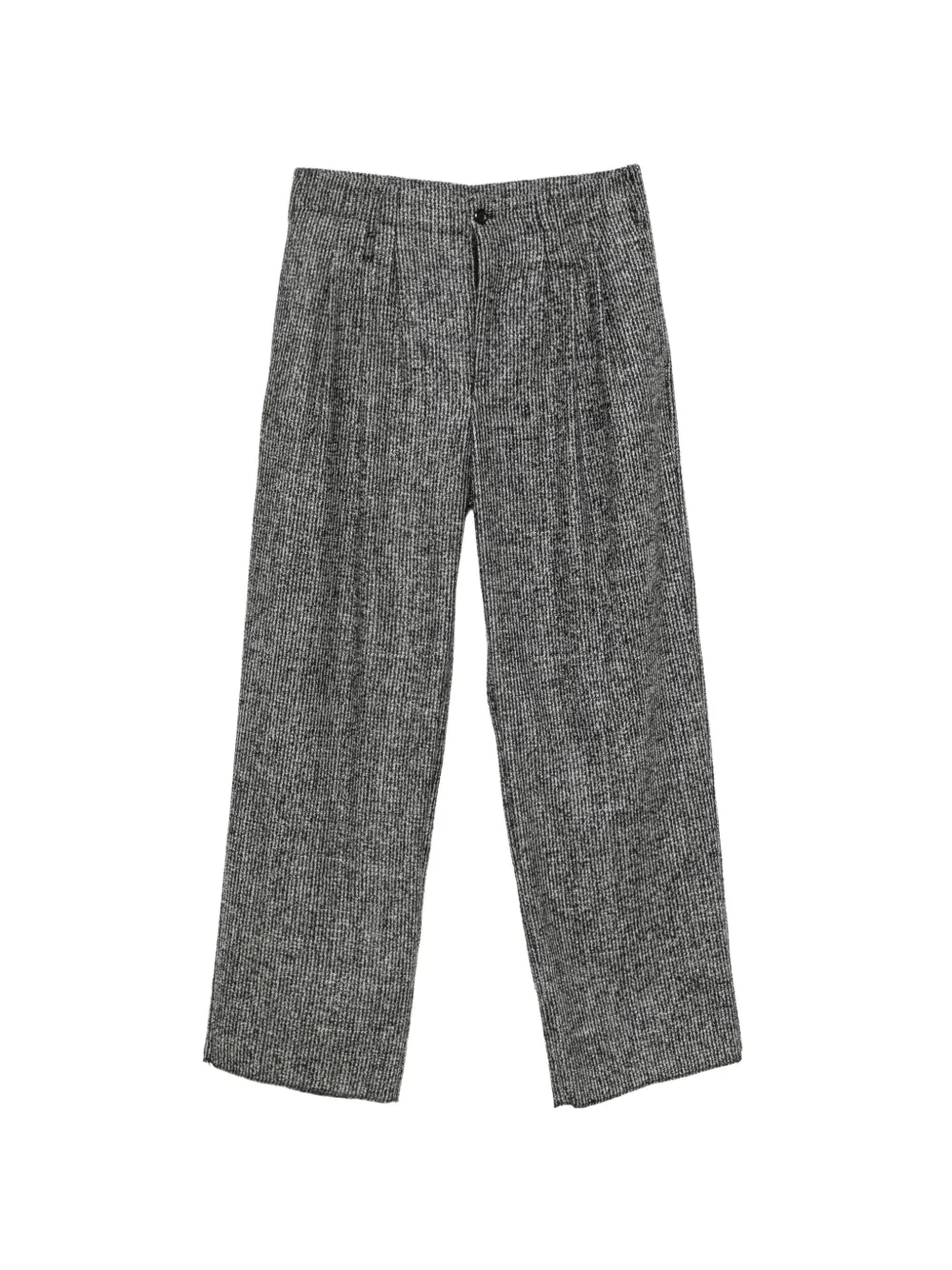 Emporio Armani pleated pinstripe-pattern trousers - Nero