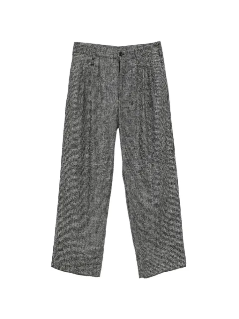 Emporio Armani pleated pinstripe-pattern trousers