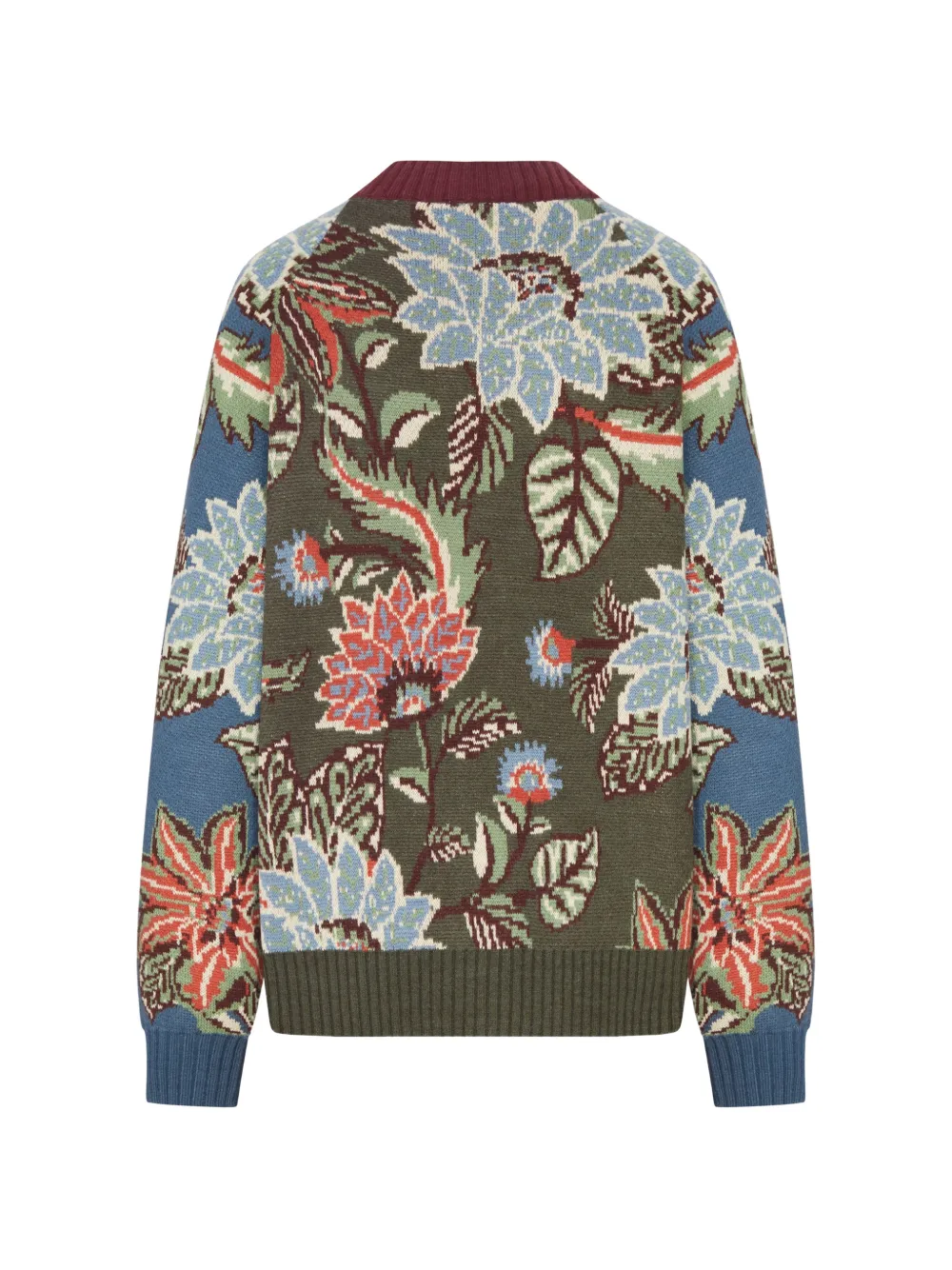 FARM Rio mixed Delhi floral buttoned knit cardigan Rood