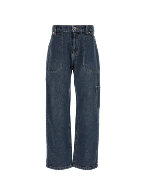 Moschino Kids logo-patch carpenter jeans