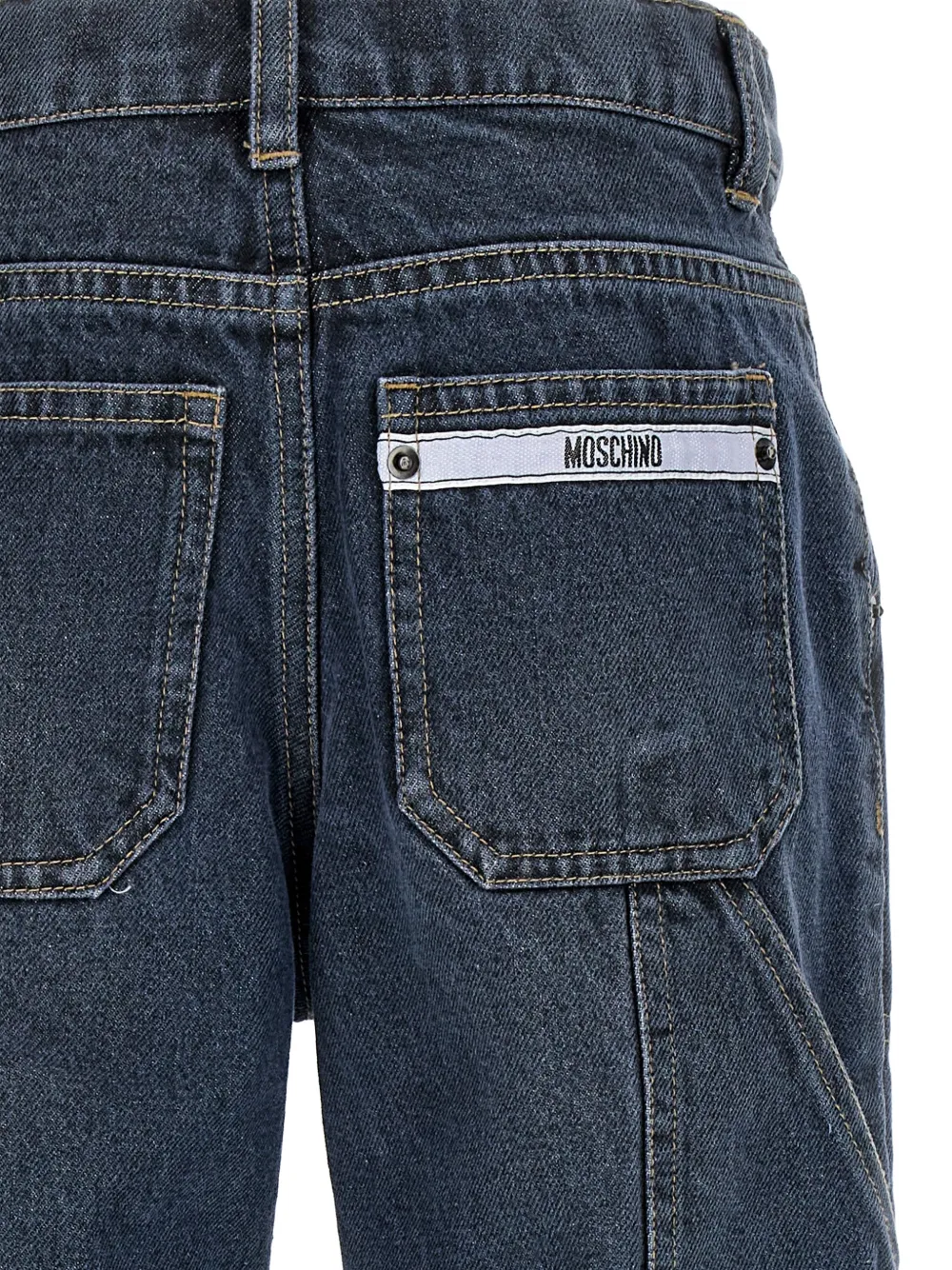 Moschino Kids Cargo jeans met logopatch Blauw