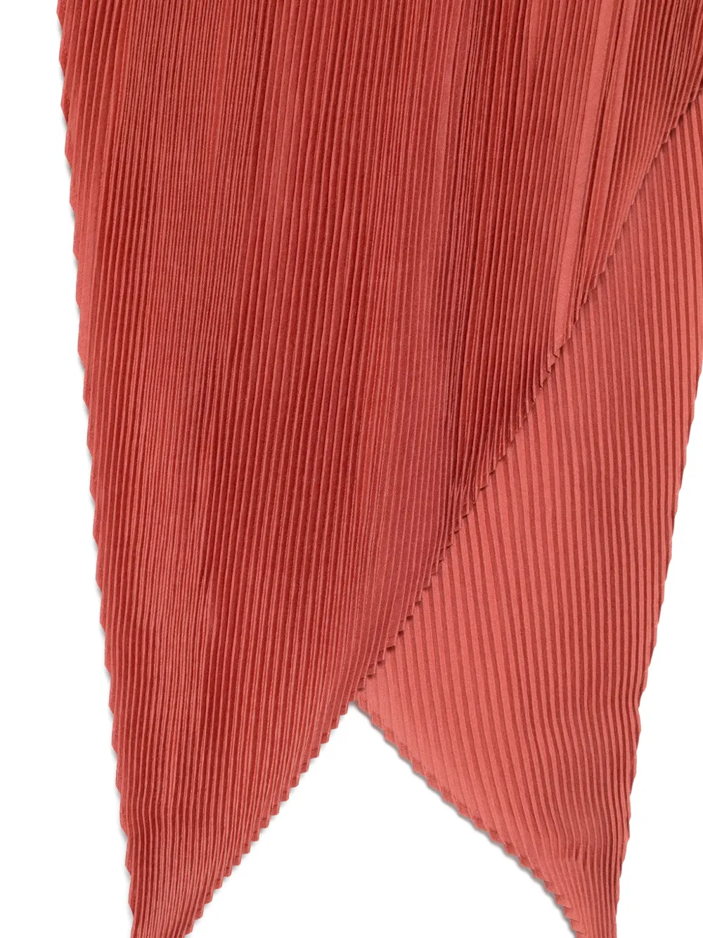 Homme Plissé Issey Miyake pleated-design pointed-edge scarf Oranje