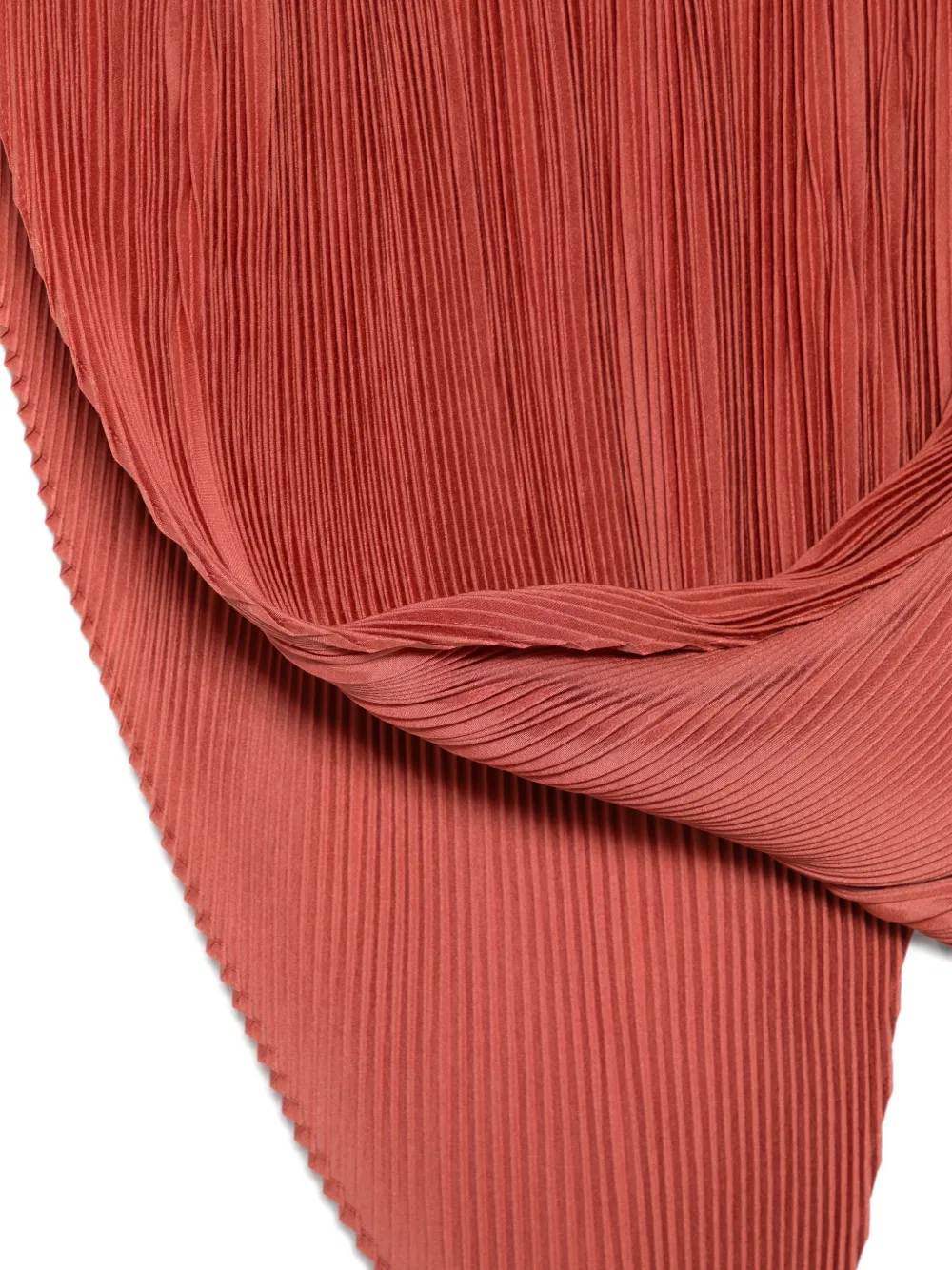 Homme Plissé Issey Miyake pleated-design pointed-edge scarf Oranje