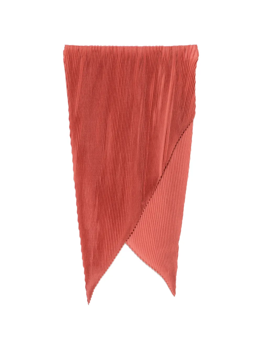 Homme Plissé Issey Miyake pleated-design pointed-edge scarf - Orange