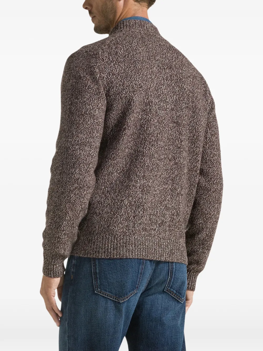 Seventy marl-knit button-up cardigan Rood