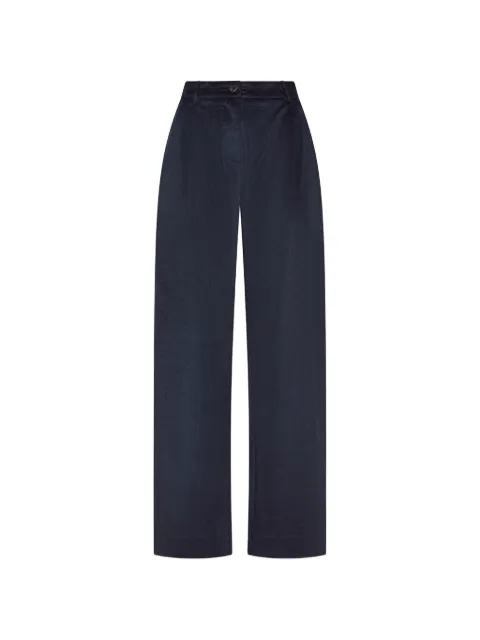 Cruna pleated corduroy-texture high-waisted trousers