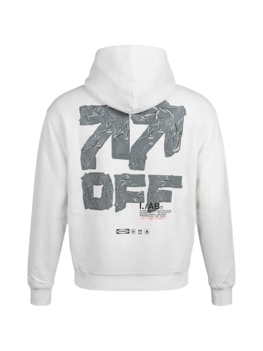 Off-White L AB Off Active tape hoodie Wit
