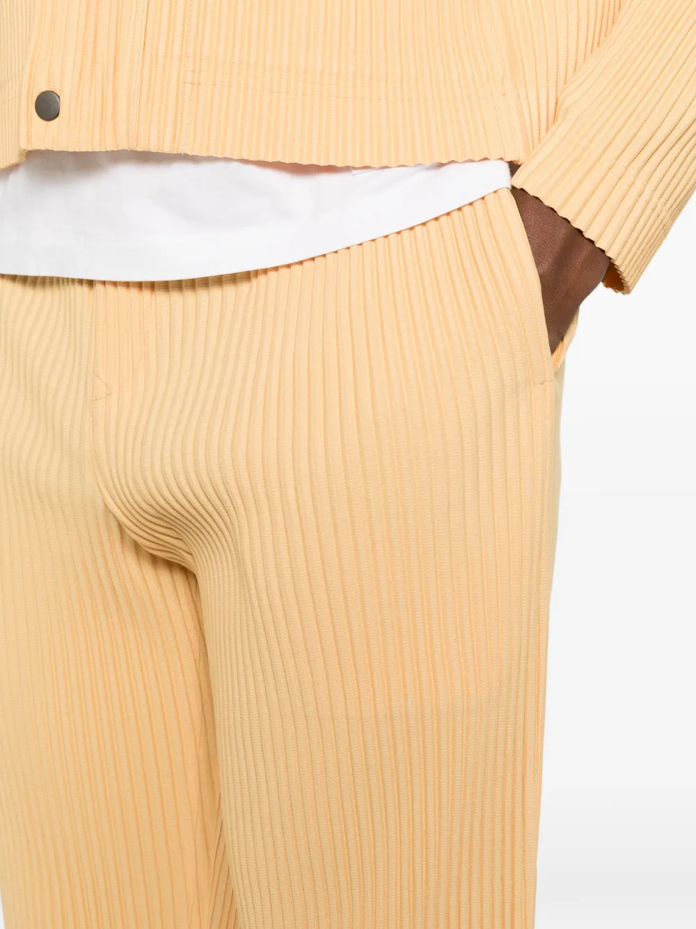 Homme Plissé Issey Miyake pocket pleated trousers Geel