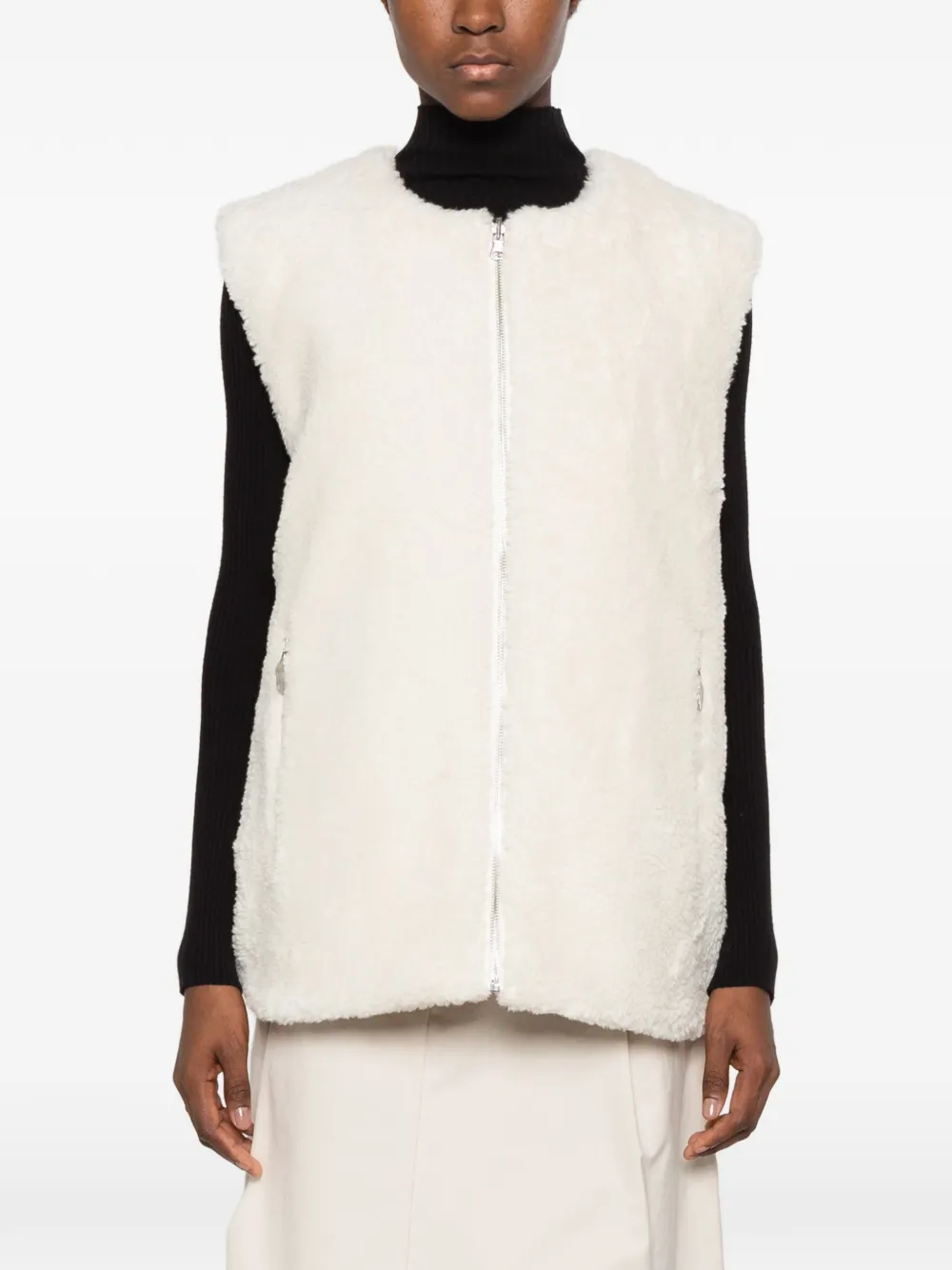 VIKTORIA CHAN Astra reversible fleece vest Beige