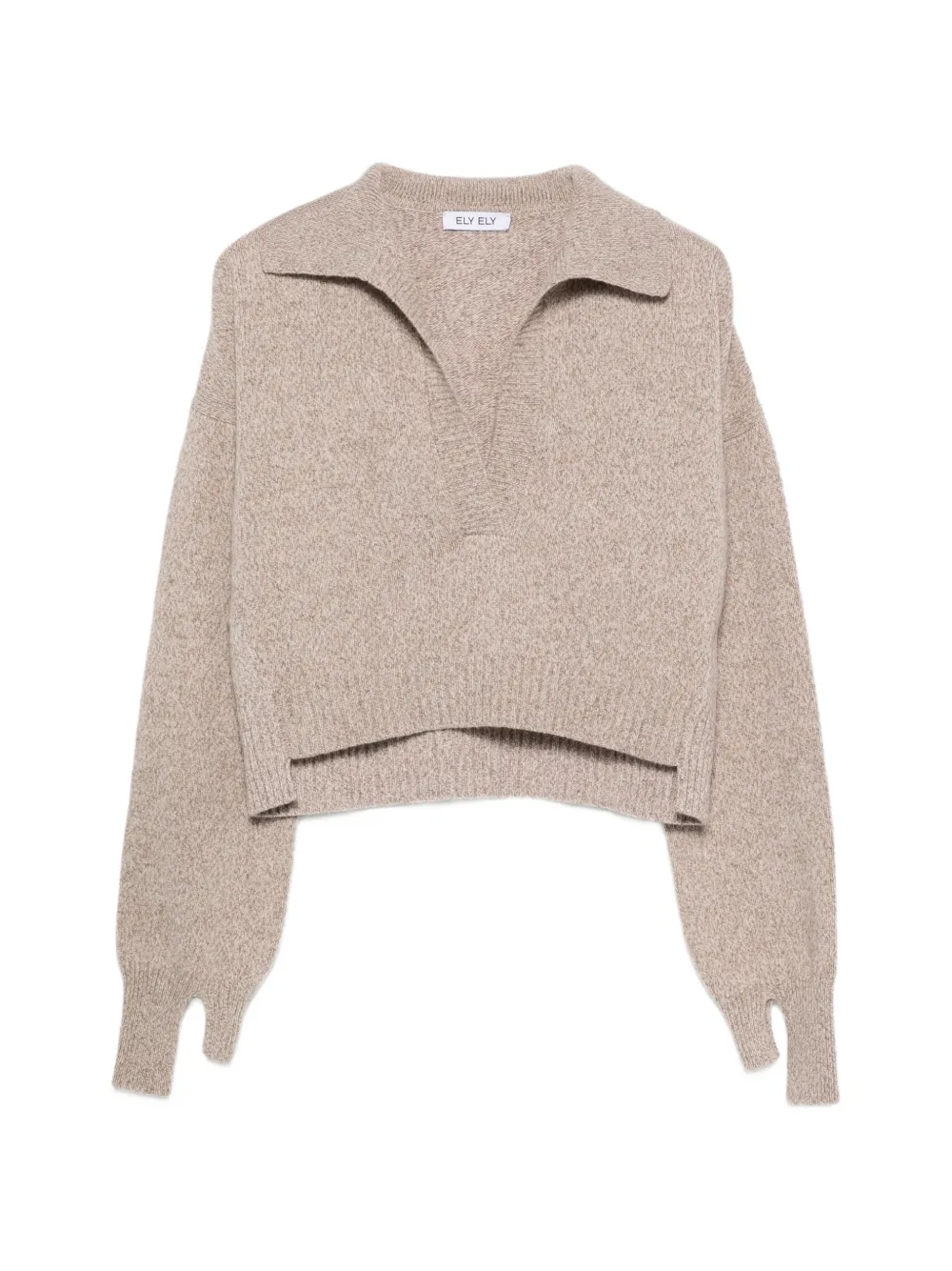 Ely Ely Spread-collar Sweater In Neutral