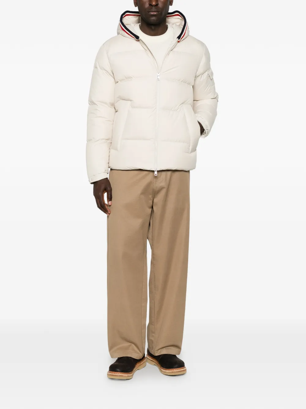 Moncler Gevoerd jack met capuchon Beige