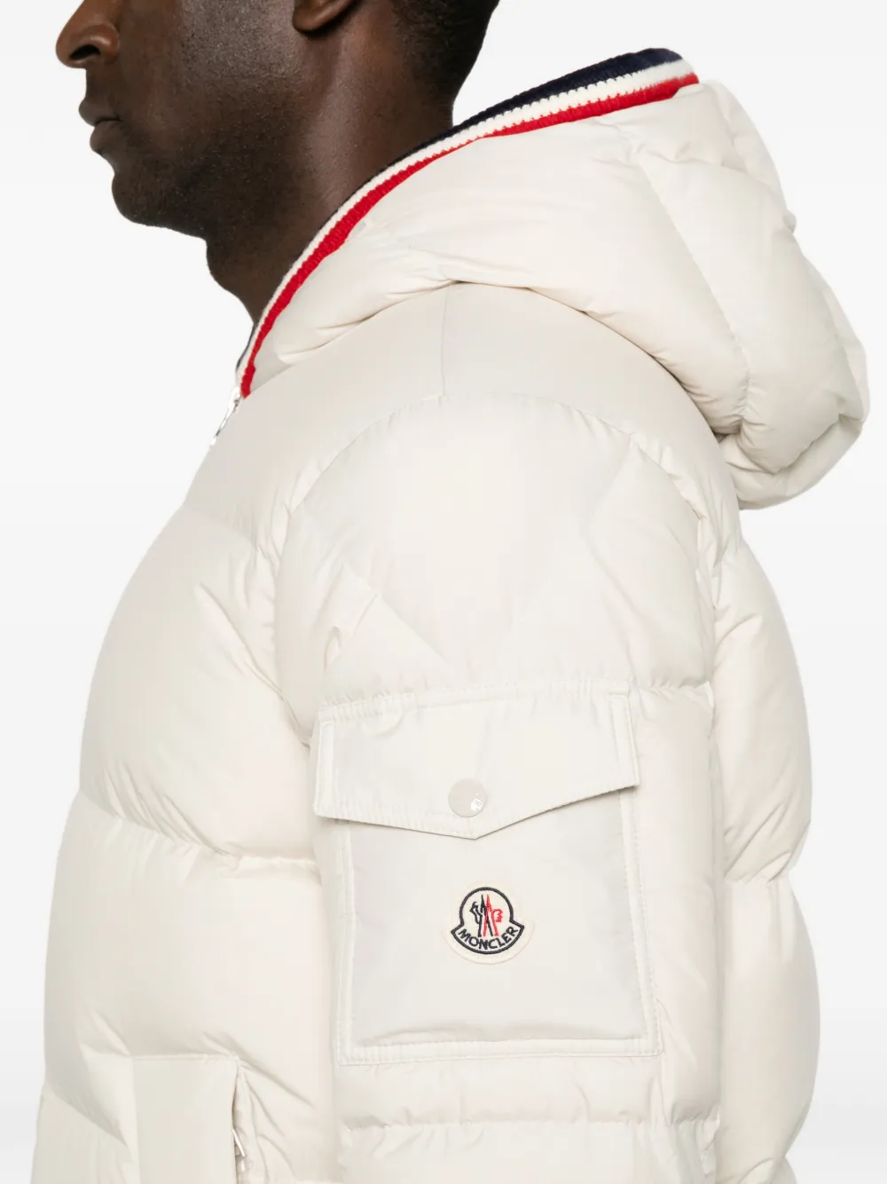 Moncler Gevoerd jack met capuchon Beige