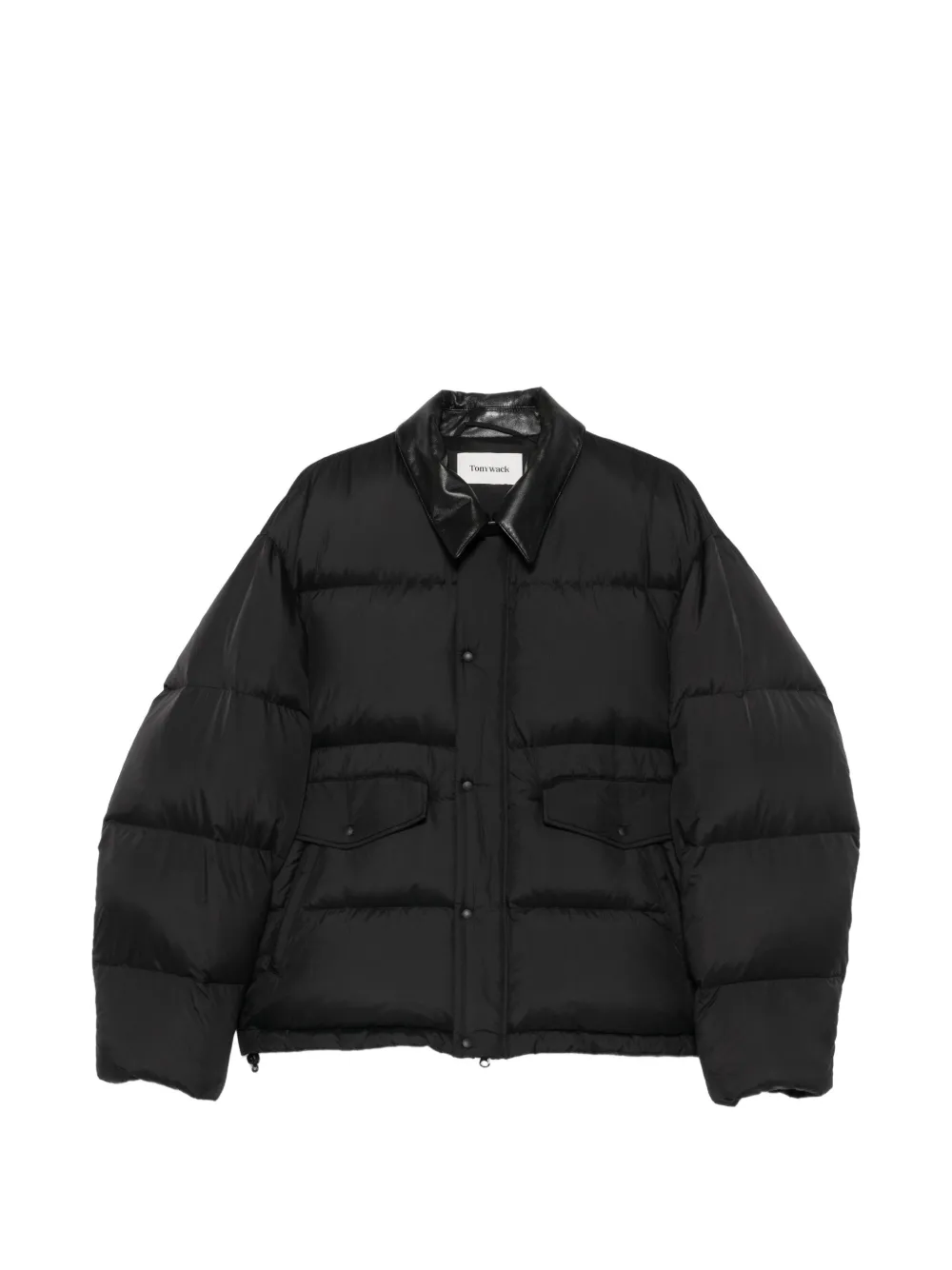 TONYWACK quilted leather-collar jacket - Nero