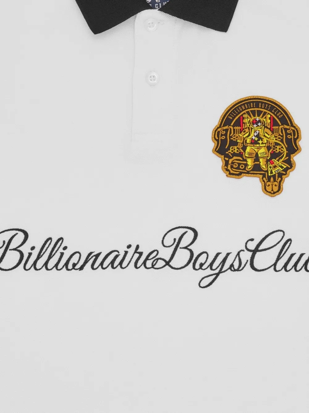 Billionaire Boys Club logo-embroidered contrast-collar polo shirt Wit
