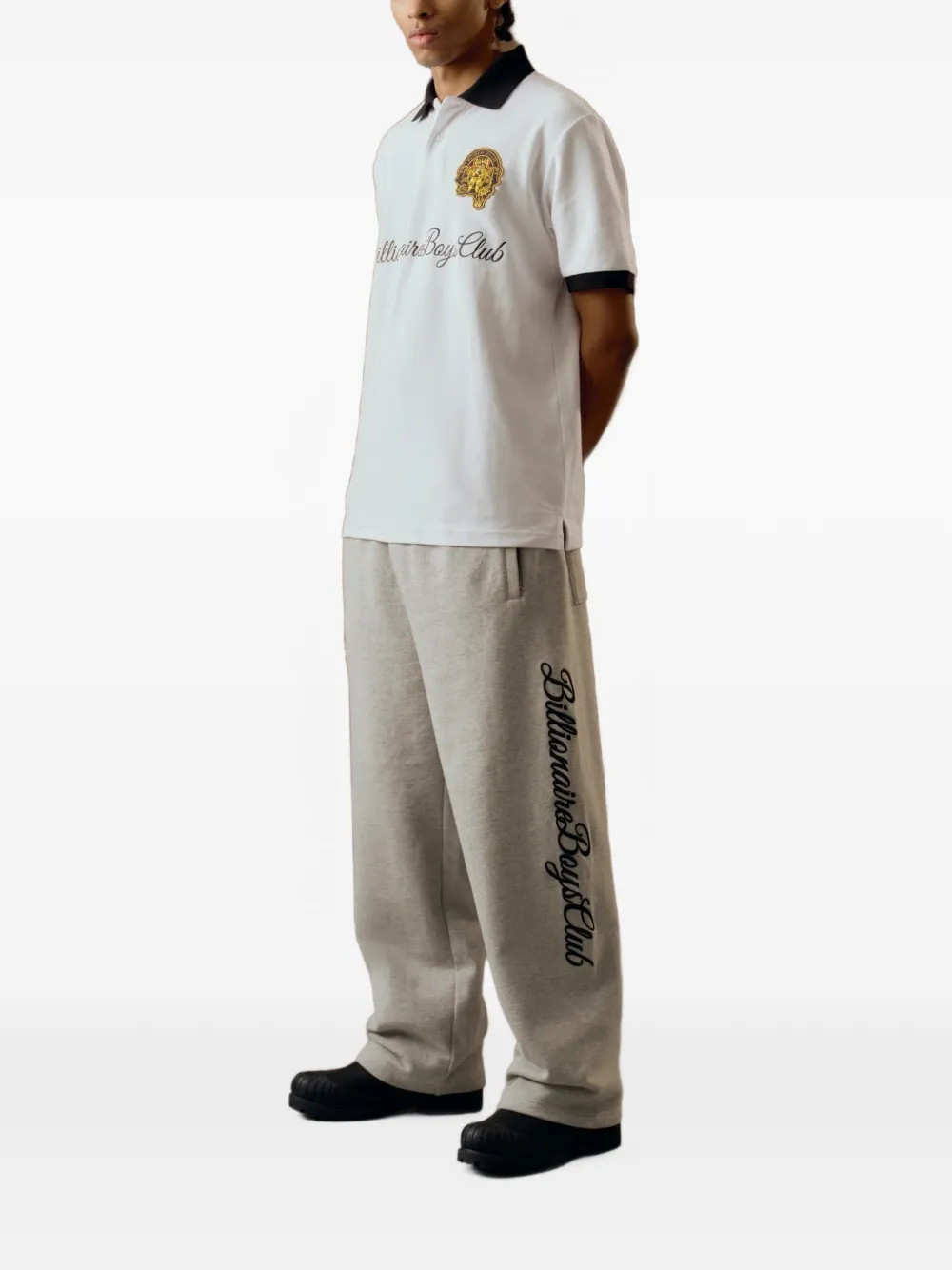 Billionaire Boys Club logo-embroidered contrast-collar polo shirt Wit