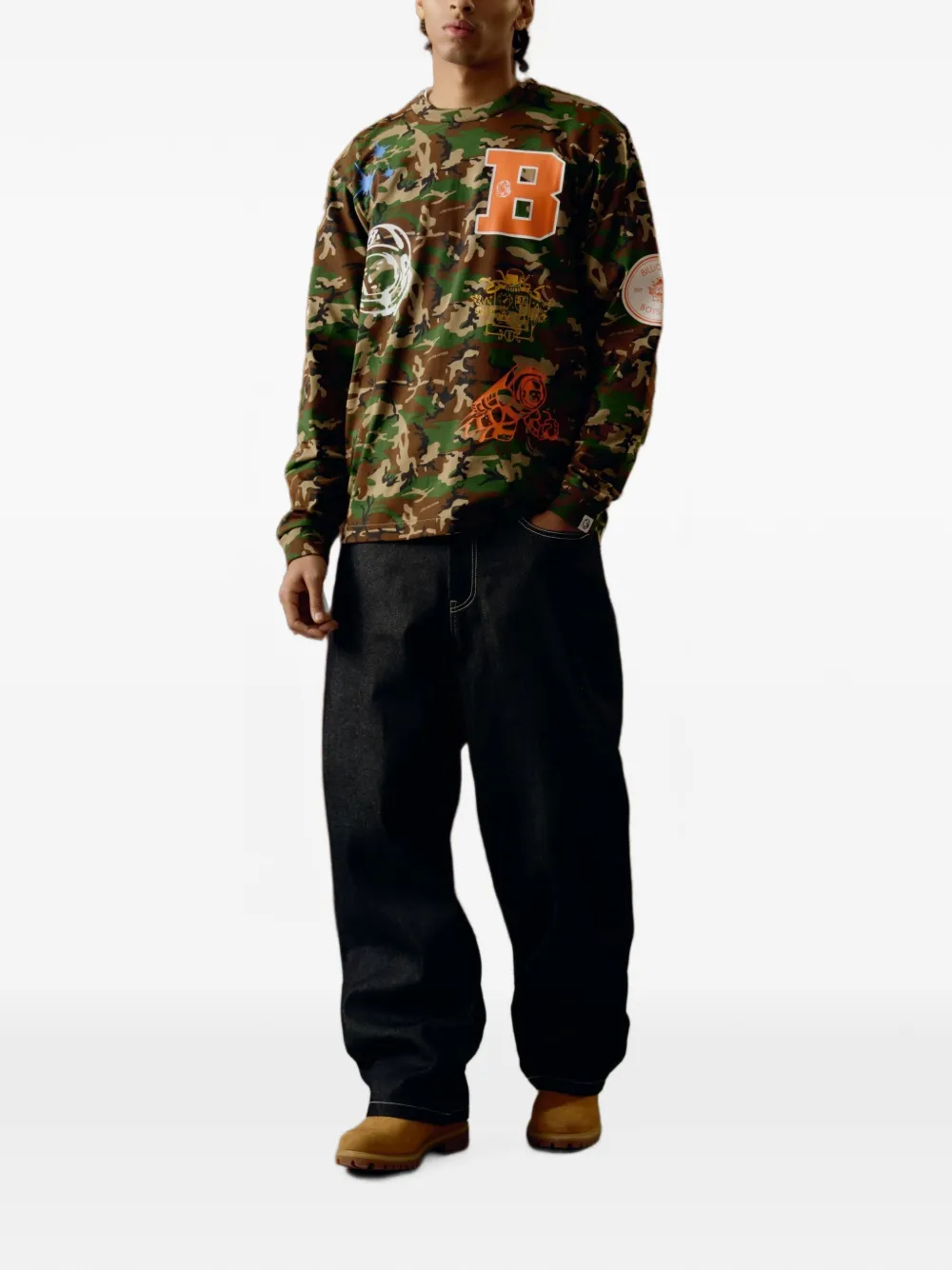 Billionaire Boys Club camouflage-print long-sleeve T-shirt Groen