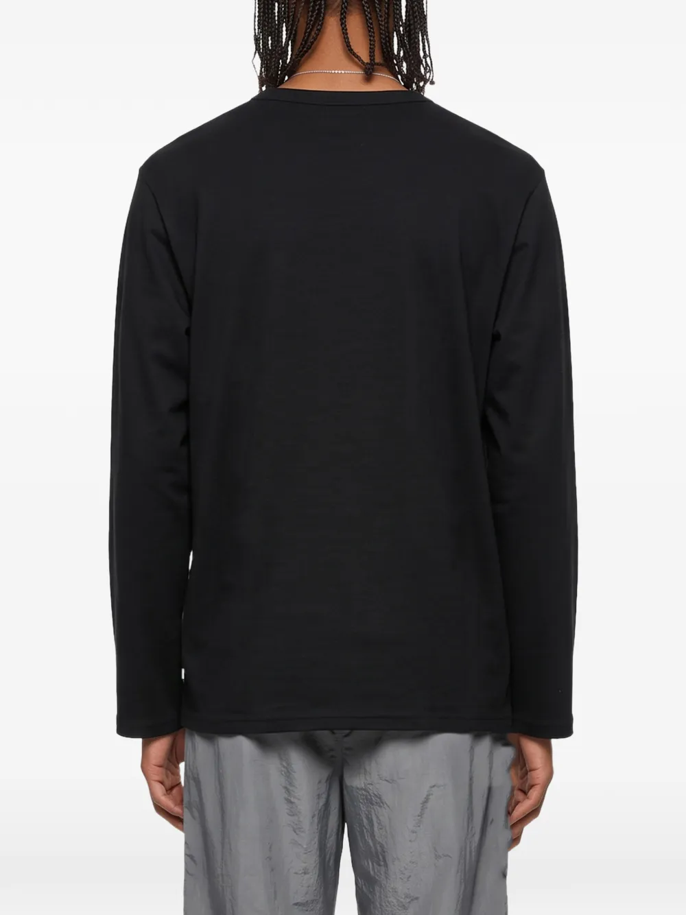 Yohji Yamamoto Asymmetrisch button-up T-shirt met lange mouwen Zwart
