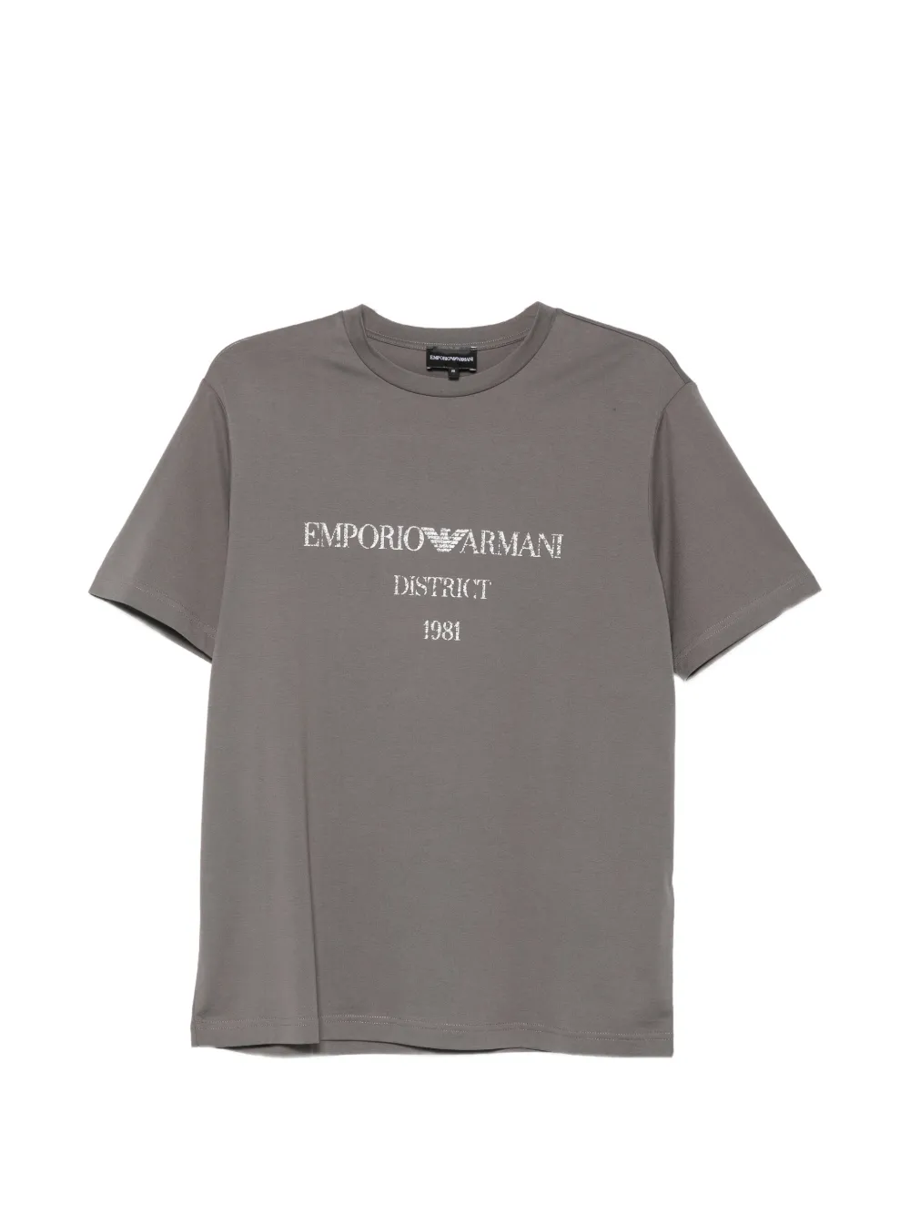 Emporio Armani T-shirt in cotone con logo - Grigio