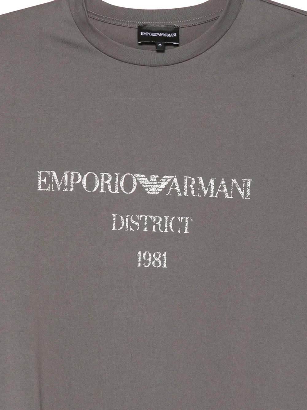 Emporio Armani Katoenen T-shirt met logoprint Grijs