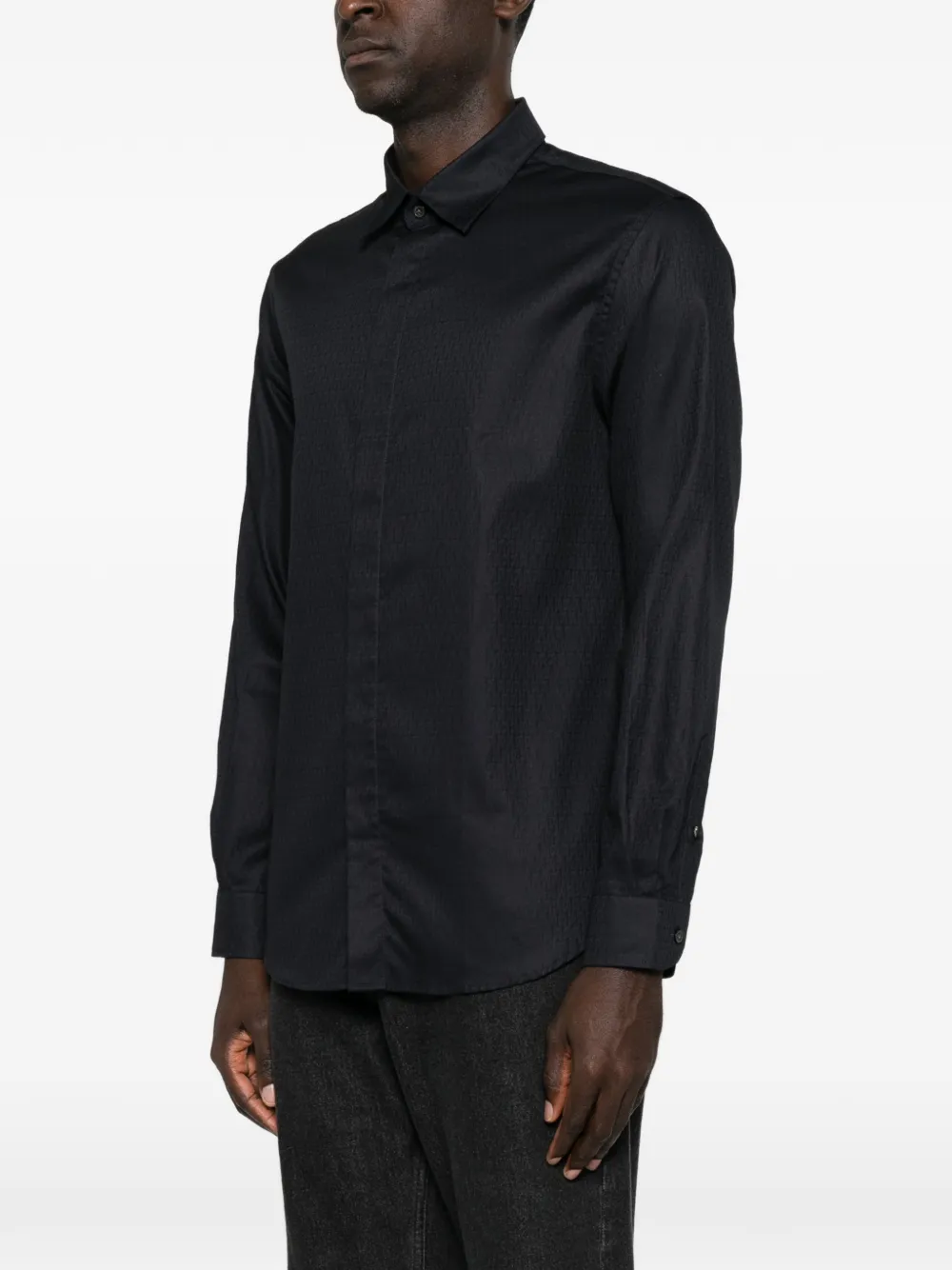 Emporio Armani Overhemd met monogram Blauw