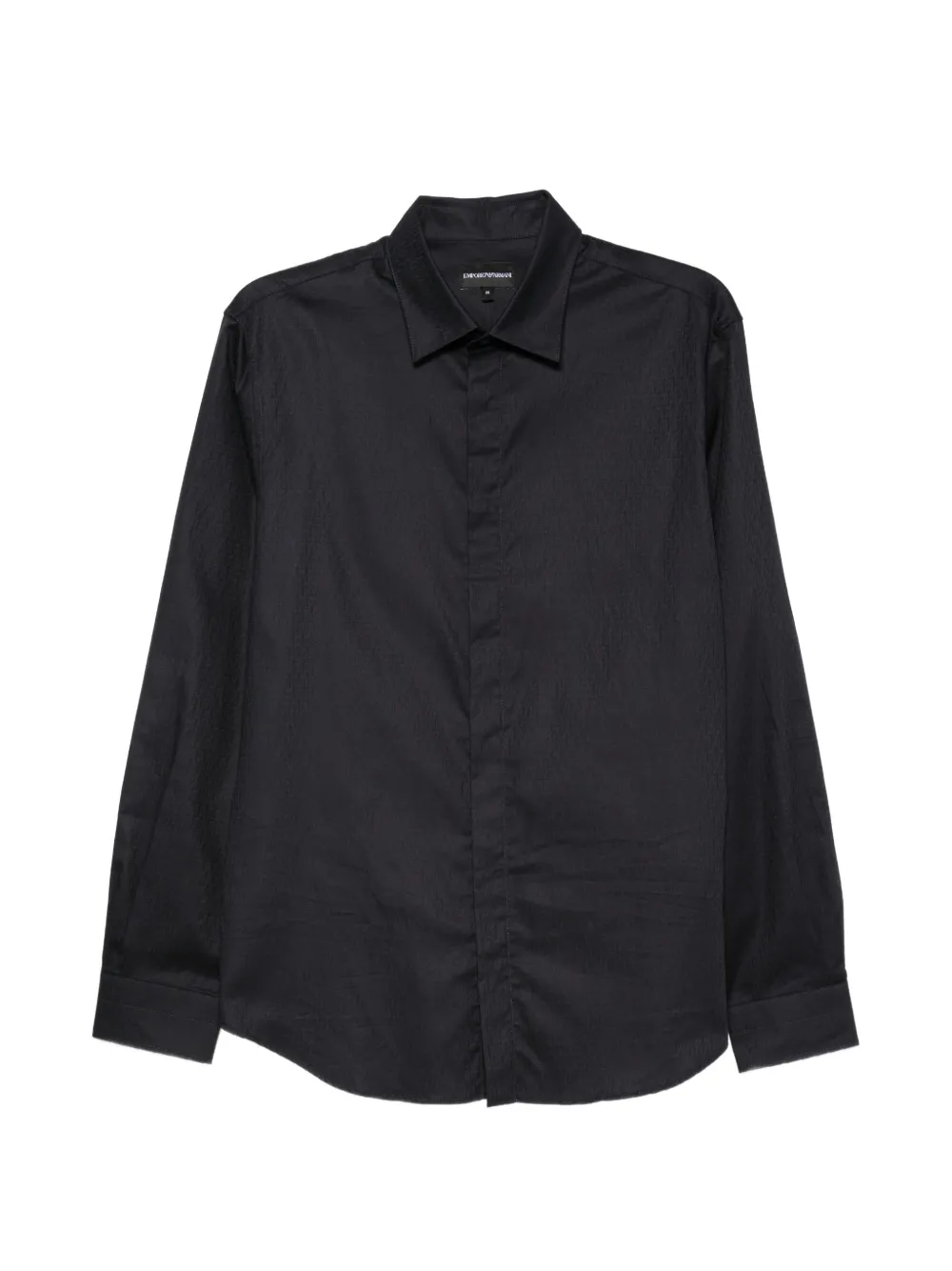 Emporio Armani monogram-jacquard shirt - Blau