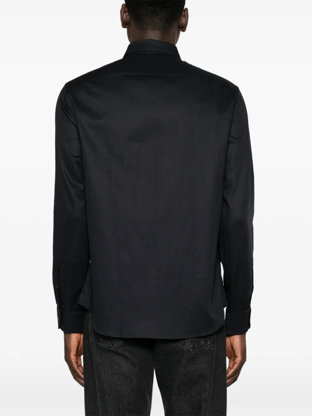 Emporio Armani Overhemd met monogram Blauw