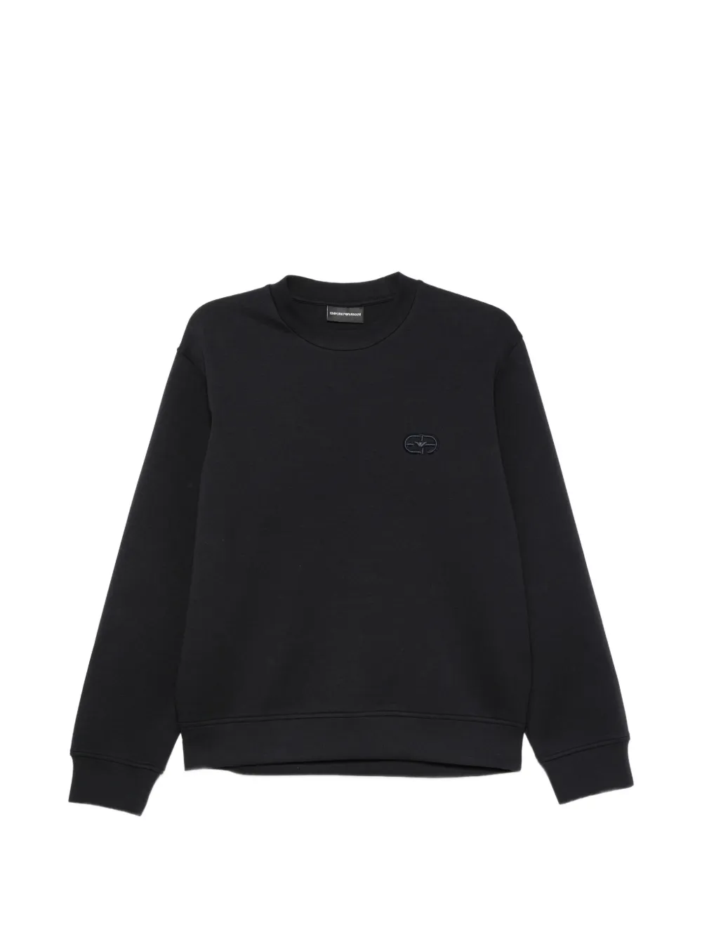 Emporio Armani logo-embroidered crew-neck sweatshirt - Blu
