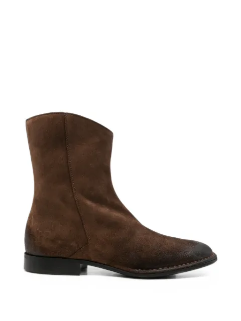 Emporio Armani suede burnished-effect boots