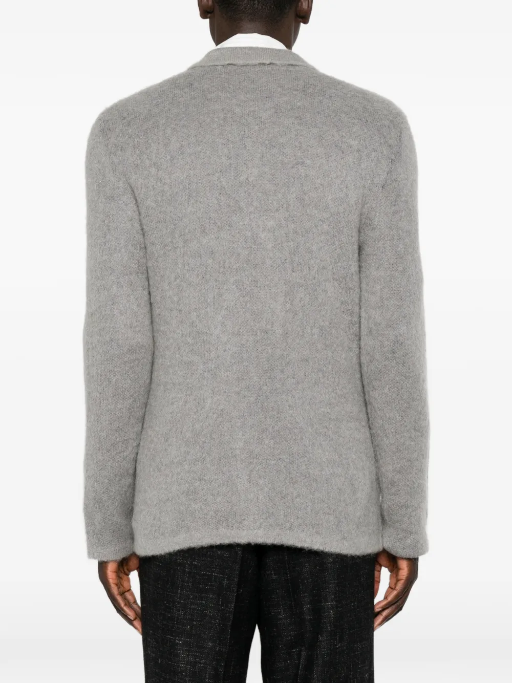 Emporio Armani Vest van geborsteld breisel met knopen Grijs