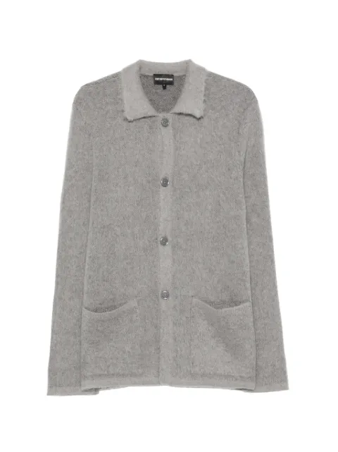 Emporio Armani brushed-knit button-up cardigan