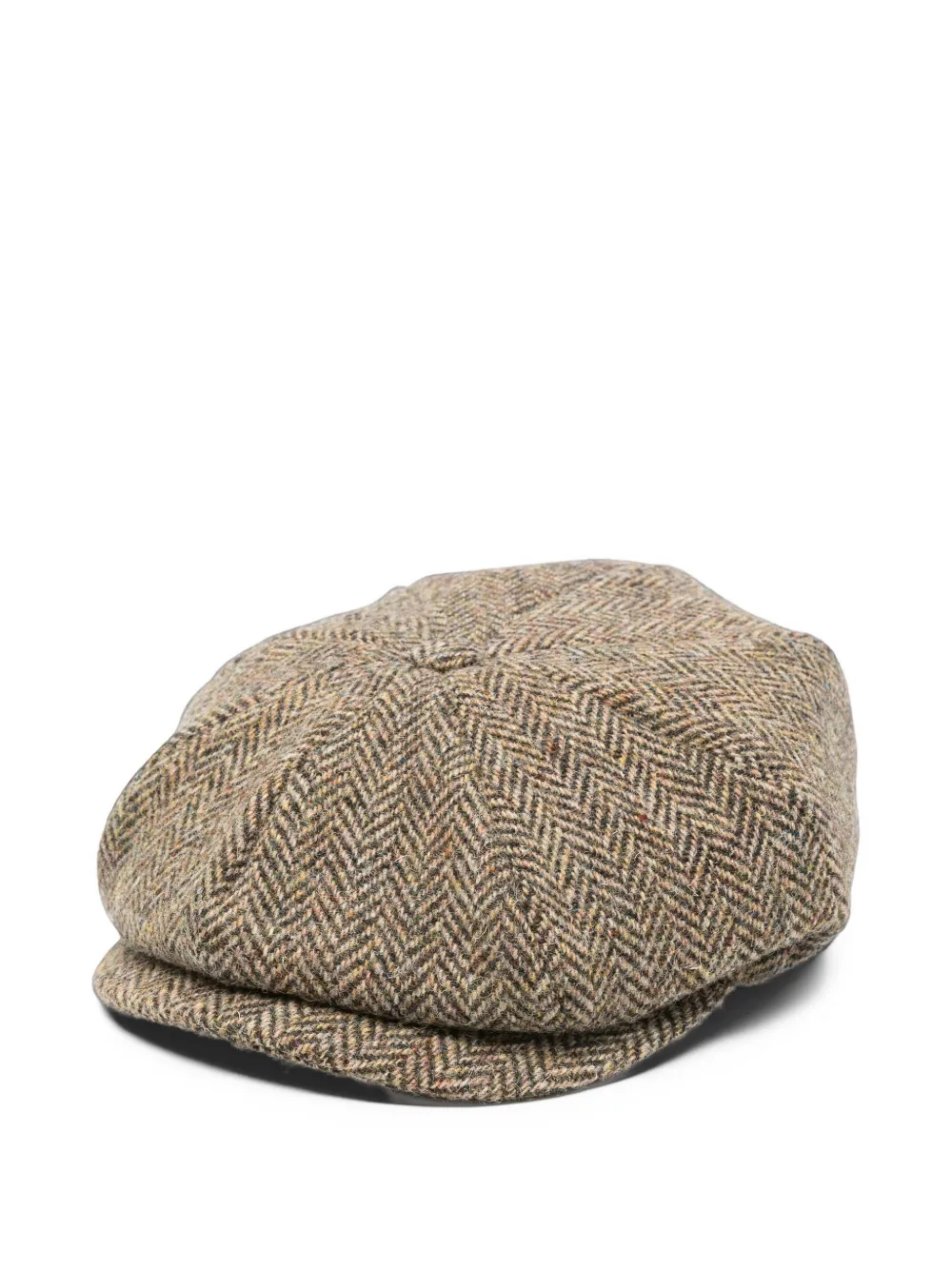 Emporio Armani herringbone-pattern baker boy hat - Marron