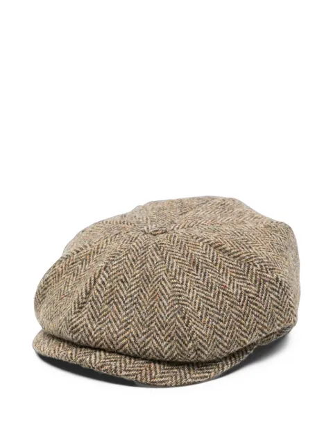 Emporio Armani herringbone-pattern baker boy hat