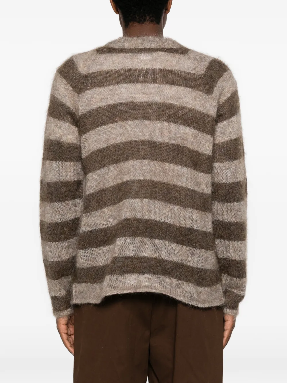 Emporio Armani Gestreepte trui van mohairblend Bruin