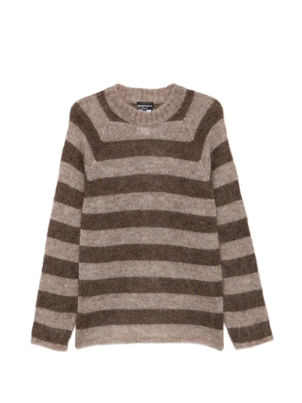 Emporio Armani striped mohair-blend sweater - Marrone