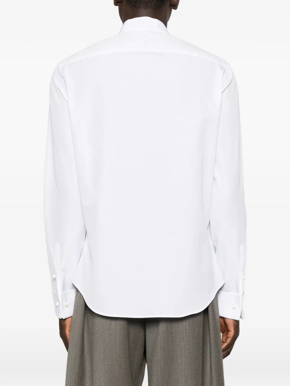 Emporio Armani Overhemd met ronde opstaande kraag Wit