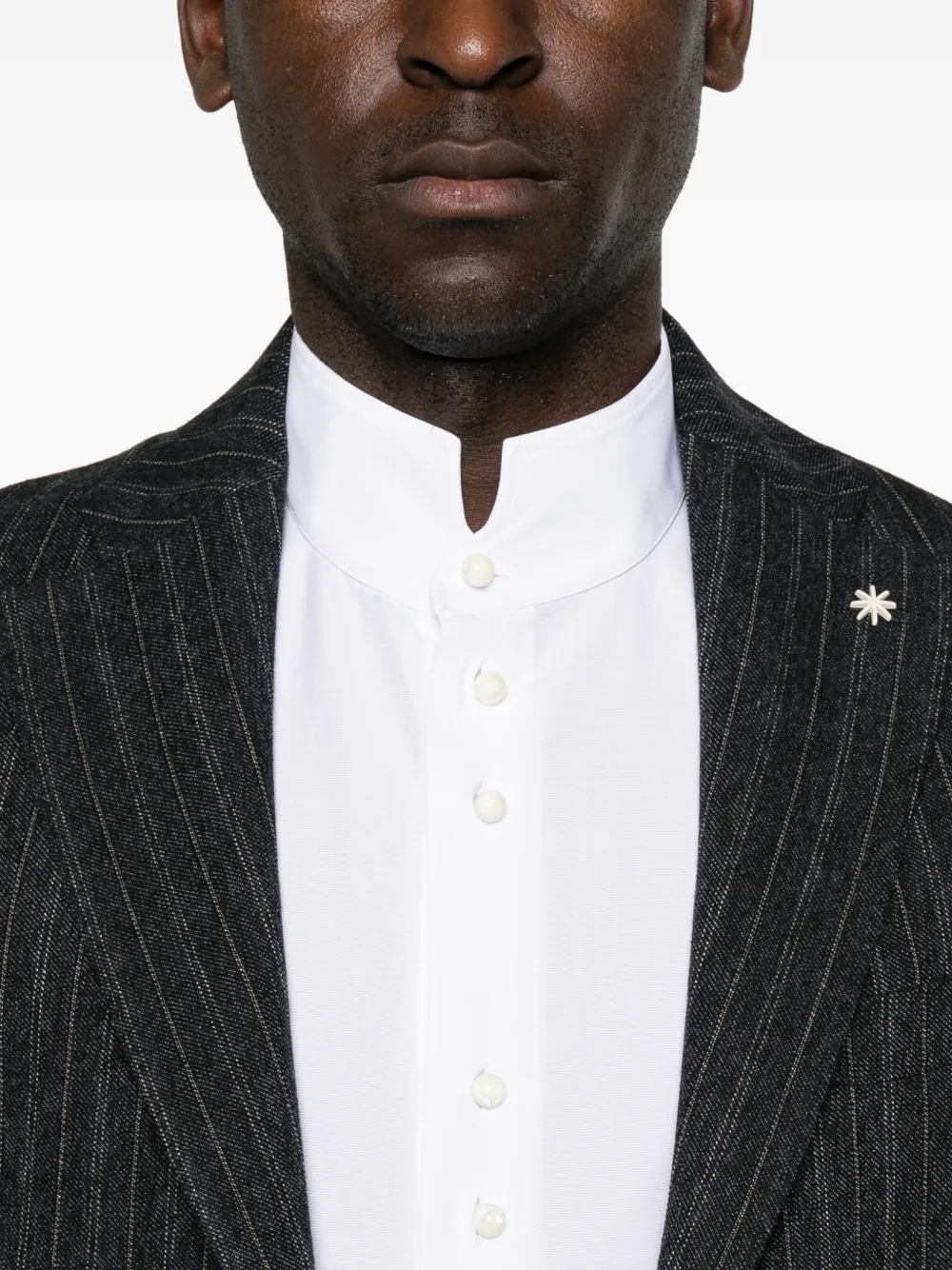 Emporio Armani Overhemd met ronde opstaande kraag Wit