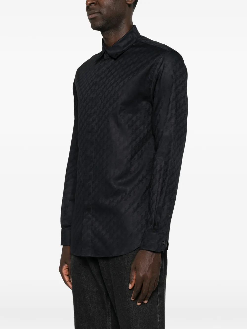 Emporio Armani jacquard-logo shirt - Bleu Emporio Armani jacquard-logo shirt - Bleu