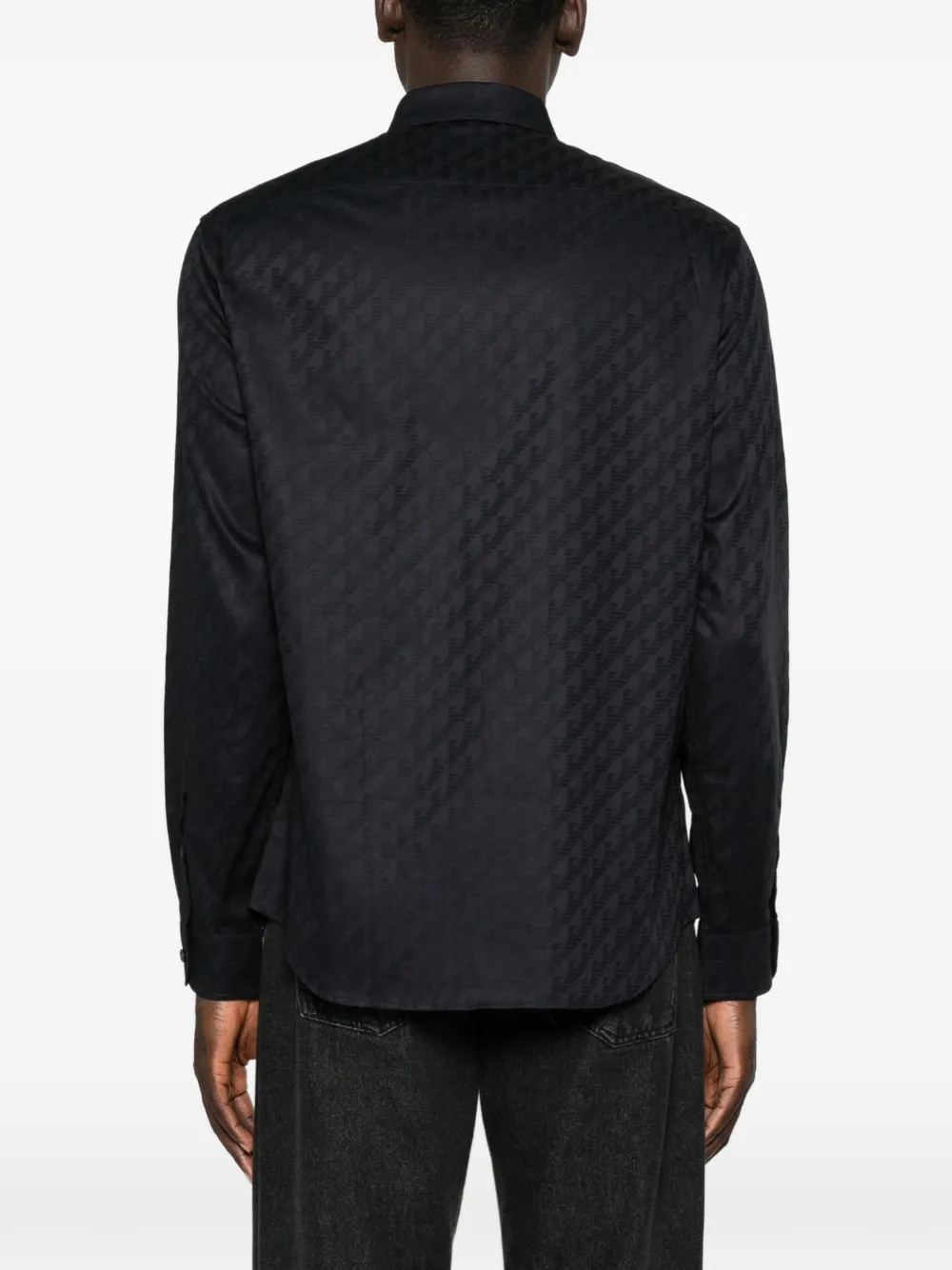 Emporio Armani Overhemd met jacquard-logo Blauw