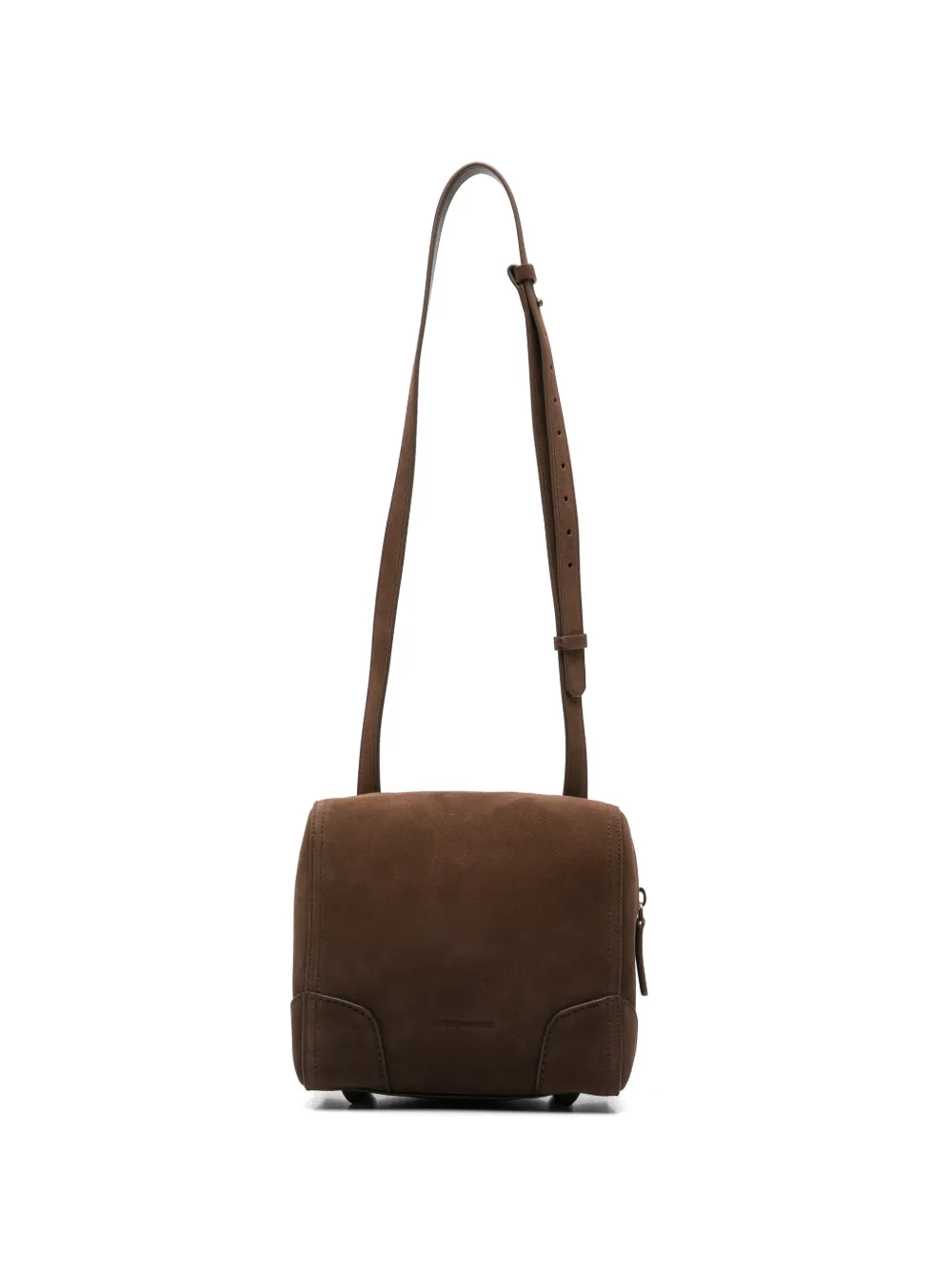 Emporio Armani Leren schoudertas met suède afwerking Bruin