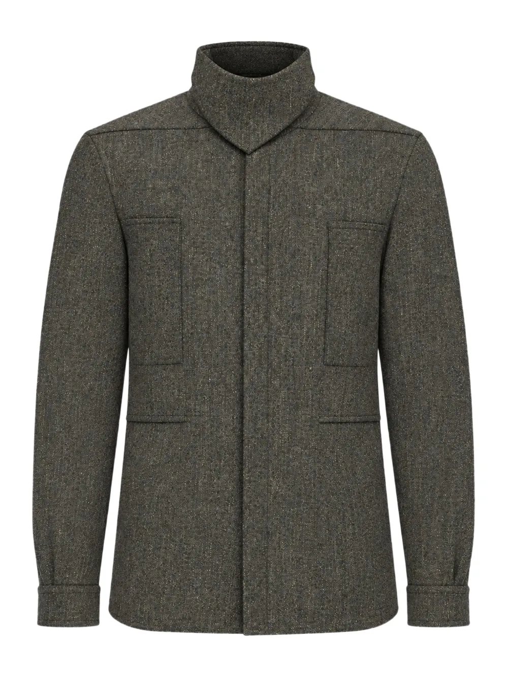 Rick Owens Shirtjack met hoge hals Grijs
