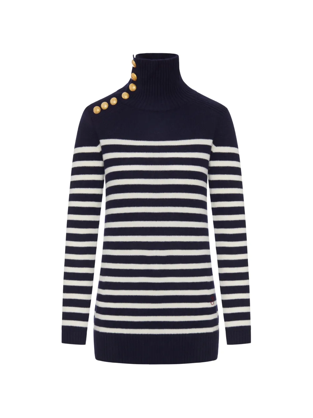 Seafarer button-embellished striped sweater - Blue